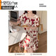 Modal pure cotton with chest pad nightgown for women's summer woven cotton short-sleeved thin sweet style pajamas 2025 new home R 9871 Pacha dog %23 with chest pad removable M [Suggest weight 75-100 Jin [Jin equals 0.5 kg]]