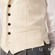 
CULTUM worsted Australian wool single row suit collar free iron banquet wedding business suit vest men formal wear horse clip antique white S (52A)
