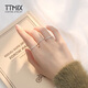 TTMIX women's glossy platinum ring pt950 frosted white gold Sansheng III ring can be worn single, frosted 18# 1.5-1.7g