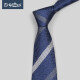 Goldlion men's pure mulberry silk Italian imported fabric striped tie men's silk tie sapphire blue-85