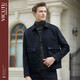 VICUTU business casual men's jacket lapel versatile woolen coat for men black L