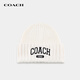 COACH brand direct supply 100% sheep wool embroidered knitted beanie hat for men and women, white CU806 gift