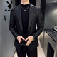 Playboy (PLAYBOY) suit men's genuine leather jacket Haining Spring and Autumn 2025 new jacket casual cowhide suit men's top black M suggests 100-120
