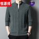 Hengyuanxiang Cardigan de punto de lana de alta gama para hombres en primavera y otoño Los padres de mediana edad y ancianos usan chaqueta de suéter de punto suelto casual t9975 gris 175-xl140-158jin [Jin equivale a 0.5 kg]