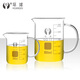 HUANQIUU Global Glass Beaker with Handle High Temperature Resistance to Drink Water Large Small 500ml Chemical Laboratory Experimental Equipment with Scale Household Water Cup with Handle Beaker with Handle