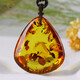 Carol amber beeswax pendant Baltic red leaf amber flower amber drop pendant necklace sweater chain one item one certificate A type / including chain about 16.67 grams / A1