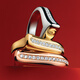 Chow Tai Fook [Presale] HEARTS ON FIRE LU Series Diamond Ring [multiple options] UU6193 K Yellow Round No. 14.5