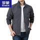 ROMON men's jacket spring and autumn fashion 2024 new casual jacket men's autumn loose thin autumn stand-up collar top 9898 khaki-plus thin velvet (small) L 175Specifications (145Jin [Jin equals about 0.5 kg])