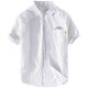 ROMON 2025 men's short-sleeved shirt Japanese embroidered loose striped top summer thin casual versatile cotton shirt 9721 white M 100Jin Jin is equal to about 0.5 kg