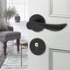 
Mekeje Black Door Lock Bedroom Universal Indoor Solid Wood Door Split Door Lock Modern Simple Magnetic Door Knob A Style F9901 Straight Handle Complete Set of Locks (Magnetic Lock Body) + Hinged Door Suction
