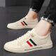 Zapatos para hombres exuelos para zapatos de malla de punto delgados transpirables en verano para zapatos de tablero casual de lona de verano para hombres para el beige de suela suave sin deslizamiento 41 (255 mm)