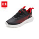 Under Armour [Pago real por 699 zapatos de carrera gratis] zapatos deportivos para niños cómodos y versátiles zapatos casuales contrastantes para niños y niñas negros/rojos 40