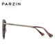 帕森（PARZIN）金属板材尼龙偏光太阳镜女 时尚个性大框休闲潮流防晒墨镜 PZ9757 玳纹瑁色黑灰片