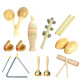 
Kindergarten log Orff percussion instrument set children's toys ringing bell ringing board sand hammer hand drum double ringing cylinder log 4 piece set + storage bag