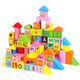 Children's building block assembly toys baby intelligence development baby wooden 1-3 girls early education 3-6 years old boy [barrel] 100 printed building blocks