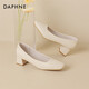 Daphne Single -Schuhe für Frauen Schaffell Dicke Absätze Vielseitige High Heels pendeln bequeme Frauenschuhe 4023101373 Beige 38