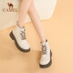 Camel (Kamel) Martin -Stiefel für Frauen im Herbst und Winter Neue komfortable Casual Women's Shoes Short Stiefel Britische Mango -Head Frauenstiefel LF222W7732 M White 36 36