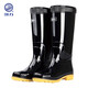 Huili 807 Hochröhrchen schwarze Regenstiefel Männer und Frauen Wasserschuhe Plastik OverShoes Gummischuhe wasserdicht und nicht rutschernde Outdoor 42