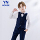 Yinuofang children's suit vest suit boys' performance costumes, navy blue dresses, navy blue: vest suits, 160CM
