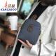 袋鼠2025小包包女新款真软皮女包手机包百搭水桶包斜挎包潮流迷你女包 米白色