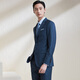 Angel Bird Suit Men's Spring Business Formal Suit Sheep Wool Suit Blue Stripe Work Suit Pants Suit Western Blue Stripe 48 B(175/100) /Please note waist or pants