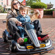 
American captain children's electric vehicle drift kart can be used as adults, boys, girls, babies, children four-wheeled birthday gifts. Painted gray: 24v battery + drift + length adjustment