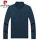 T-shirt masculin Pierre Cardin Ice Silk Men's manches longues NOUVEAU T-shirt Daddy MinDy de l'âge moyen d'âge moyen de grande taille Navy 826 175 / XL Recommandé [140-155Jin [Jin est égal à 0,5 kg]]]