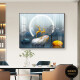 
Aohan modern light luxury meter box decoration painting Fulu distribution box mural living room without punching switch cover painting JD9767 45*35cm (blocking 35*25) left push and pull black frame