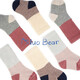 Nido Bear children's socks autumn and winter mid-length socks four-season cotton socks newborn breathable baby pile socks children