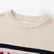 Champion champion color-blocking pullover knit sweater for men 24 winter new women's retro sweater warm beige M