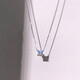 MZMZpt950 platinum necklace for women, sparkling diamond pendant, platinum clavicle chain, fashionable Chinese Valentine's Day gift for girlfriend, light luxury model - inlaid with 3mm zircon (super cute), free engraving, exquisite gift box