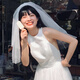 Jingli Jingda veil and marriage marriage bride headdress photo confession registration puffy yarn decoration white veil children's veil proposal veil - hairpin style