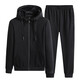 Jiejiamengko Marke Cotton Hooded Sweatshirt Binding Hosen Anzug Männer Lose großer Farbe Casual Sports zweiteilige Männer Schwarz Binden 9930 xl