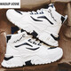 Wassup Uosne High-Top-Herrenschuhe für Herbst- und Winter-Teenager-Basketball-Basketball-Sport großer weißer weißer Brettschuhe, die lässige Papa Martin Stiefel weiß und schwarz 45 Standard Sportcode erhöhen