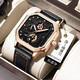 
Comudir 2023 new automatic watch for men's hollow machinery for men's fashionable waterproof luminous calendar large dial watch 838 black warrior black leather black