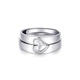 Mengjinyuan Platinum Ring PT950 Love Ring Ring Platinum Couple Ring as a Gift for Girlfriends Men's Face Width Approximately 0.4cm - Approximately 4.55g