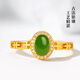 Phoenix Jewelry Natural Hetian Jade Ring Silver Inlaid Black Jasper Ring Women's Living Ring New Year's Gift for Mom