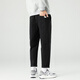 
Dingfengbaoluo casual pants straight cutlery trousers spring and summer trendy brand loose solid color men's pants 9904 black L