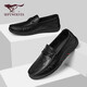 SEPTWOLVES (SEPTWOLVES) top layer cowhide bean shoes men's shoes men's spring and summer business casual leather shoes men's foot cover loafers black 41