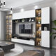 Mekejie XP Gabinete de TV Integrado Back Gabinet High Gabinet Sala de estar Estilo de vinos con puerta de vidrio A02 Longitud 2575*32/40*200