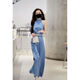 Xi Xuchen Street Internet celebrity style jumpsuit for women 2022 summer design neckband off-shoulder high-waist slimming jumpsuit trendy off-white [belt] M [recommended 95-105Jin [Jin equals 0.5 kg]]