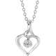 Saturday Fortune 18K gold diamond pendant for women heart-shaped KGDB041265 without chain, about 5 minutes, birthday gift, New Year gift