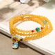 Dara (dara) old beeswax round bead long necklace Wenwan Duobao bracelet a multi-wear men's and women's Chinese Valentine's Day gift