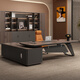 New boss table, light luxury and high-end paint executive table, high-end simple modern president table, office desk, manager table 3.0m boss table + side cabinet + chair + 3.2m bookcase