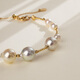 Helas Hera Mixed Color Baroque Akoya Seawater Pearl Bracelet 18K Gold Beaded Bracelet Birthday Gift 4.5-8mm Mixed Color Baroque Bracelet 18.5cm