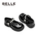Belle Children's Shoes Exclusive Girls Black Leather Shoes Spring and Autumn Performance Shoes Back to School Student Shoes Princess Shoes Black 32