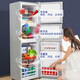 CHIGO 206-liter three-door refrigerator household small first-class energy efficiency BCD-206D refrigerated fresh-keeping soft-frozen partitioned storage rental energy-saving three-temperature zone refrigerator trade-in 206-liter three-door three-temperature zone 1.5 meters high first-class energy efficiency silver
