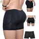 Modal Men's Body Shaping Butt Lifting Underwear Hip Pads Padded Thickened Breathable Beautiful Buttocks Fake Butts Enlarged Hips Full Hips Boxer Briefs Black Pants + Hip Pads XL