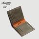 HANATORA Huahu Wallet Japanese-style genuine leather short model for women's handmade niche change men's card bag thin gift gift trendy brand Chinese Valentine's Day gift dark fragrance green