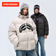 SPRAYGROUND25 Winter Shark Mouth Down Jacket Men and Women Hooded 90 White Duck Down Couple Warm Down Jacket White S